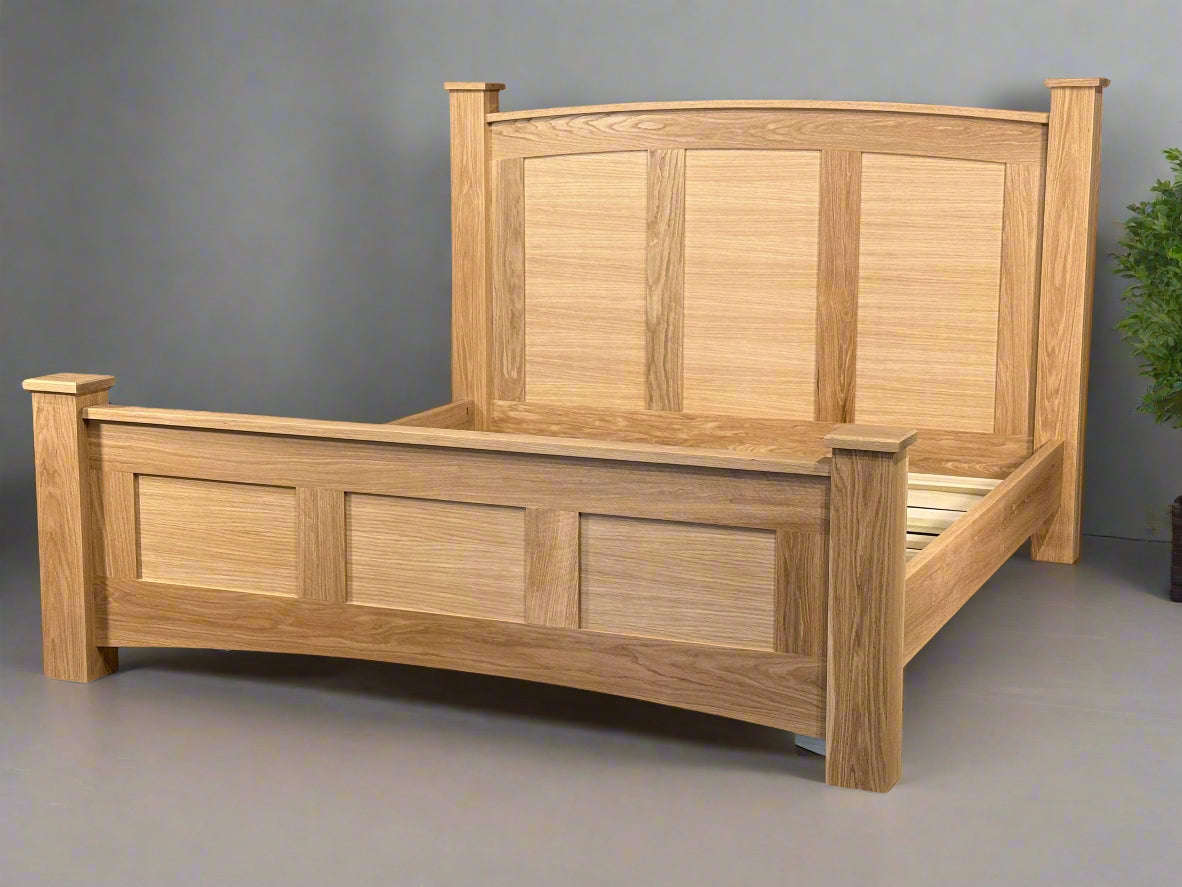 King sized white oak bed frame