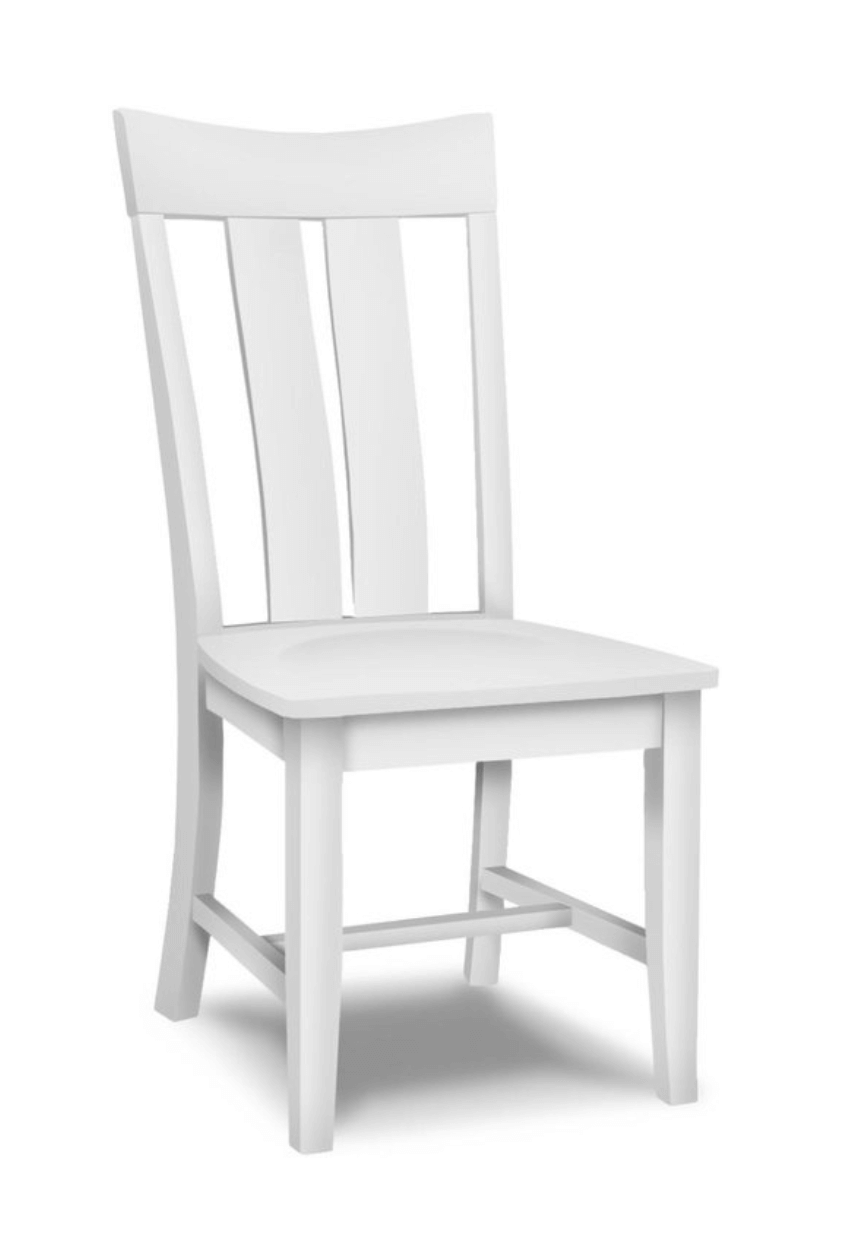 Elegant white Ava Dining Chair made of solid wood, showcasing a classic and comfortable design for a stylish dining experience.