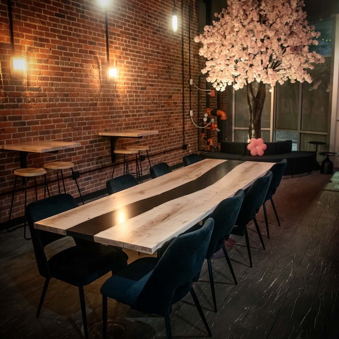 Black Epoxy and Maple Table