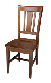 Elegant San Remo dining chair in solid wood finish, showcasing timeless style and quality craftsmanship.