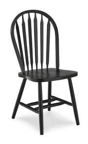 Black Windsor Arrow Back Chair in solid wood showcasing elegant dining furniture design.
