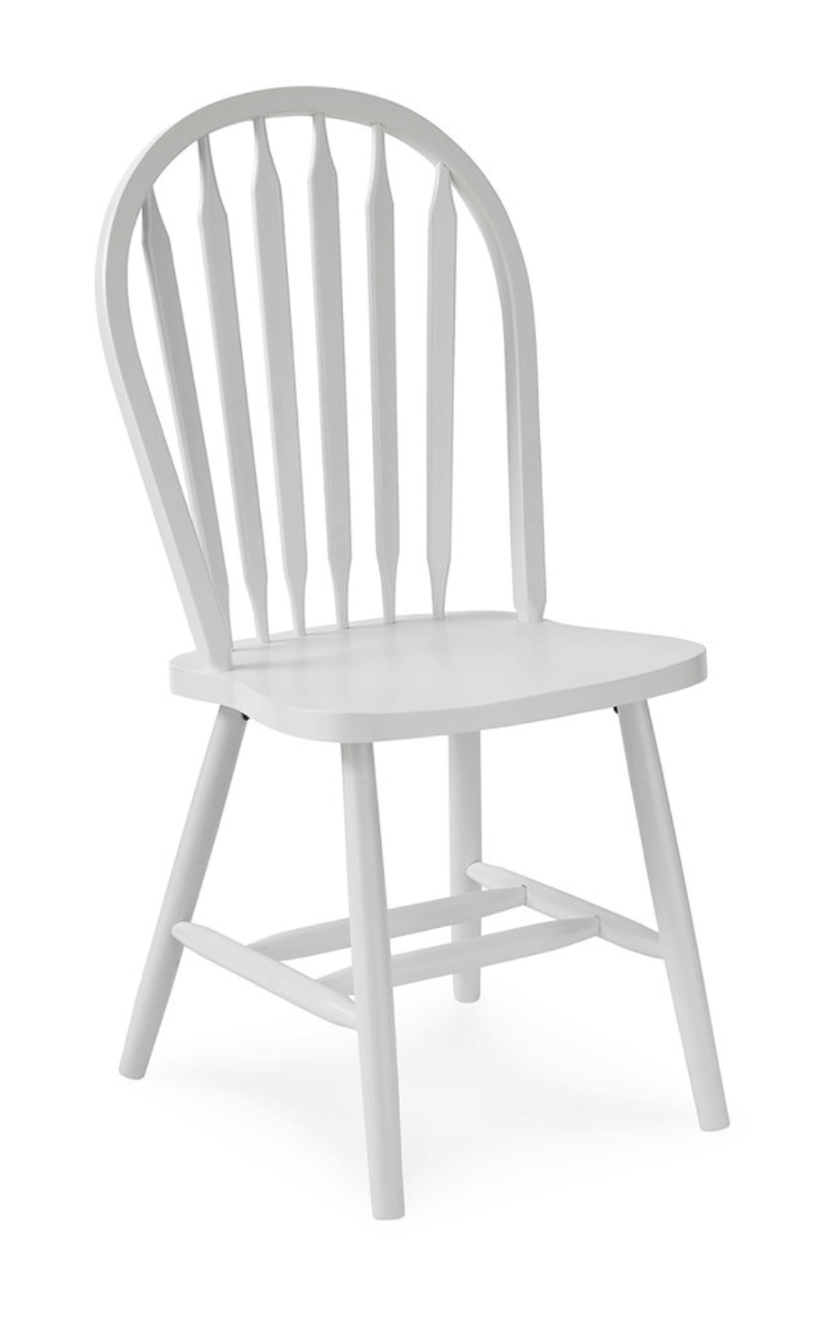 White Windsor Arrow Back Chair crafted from solid wood, offering timeless elegance and comfort for any dining space.