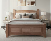 solid wood bed in modern home
